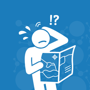 Illustratie bij hoe ontstaat stress met een persoon die zoekt naar verbanden en mogelijke oorzaken van spanning.